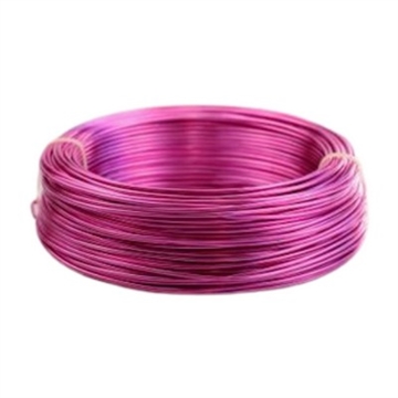 Aluminiums-tråd 2 mm mørk rosa 60 meter